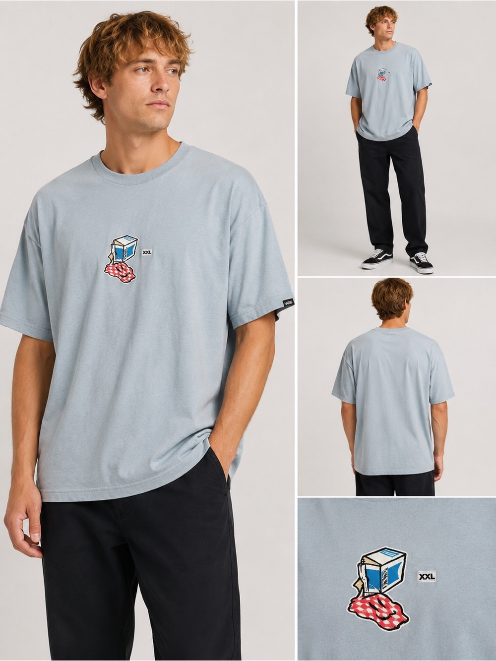 Vans Classic Fit Light Blue Graphic T-Shirt Men XXL NWT